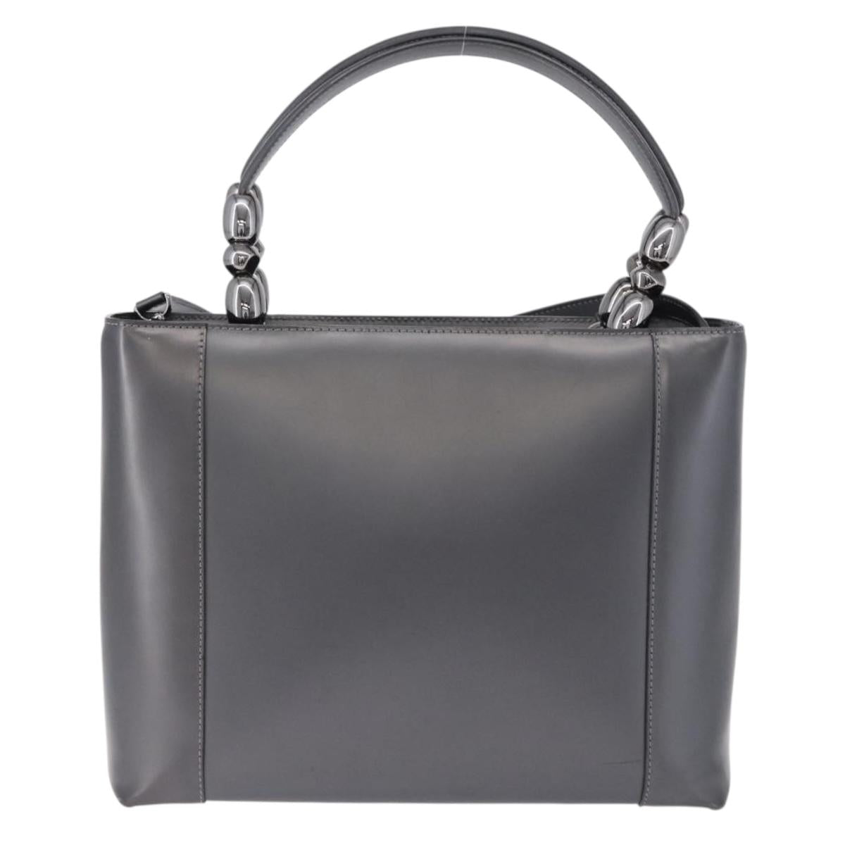 Christian Dior Maris Pearl Hand Bag Patent 2way Gray Silver Auth ep15303V - Jerrillo image 3