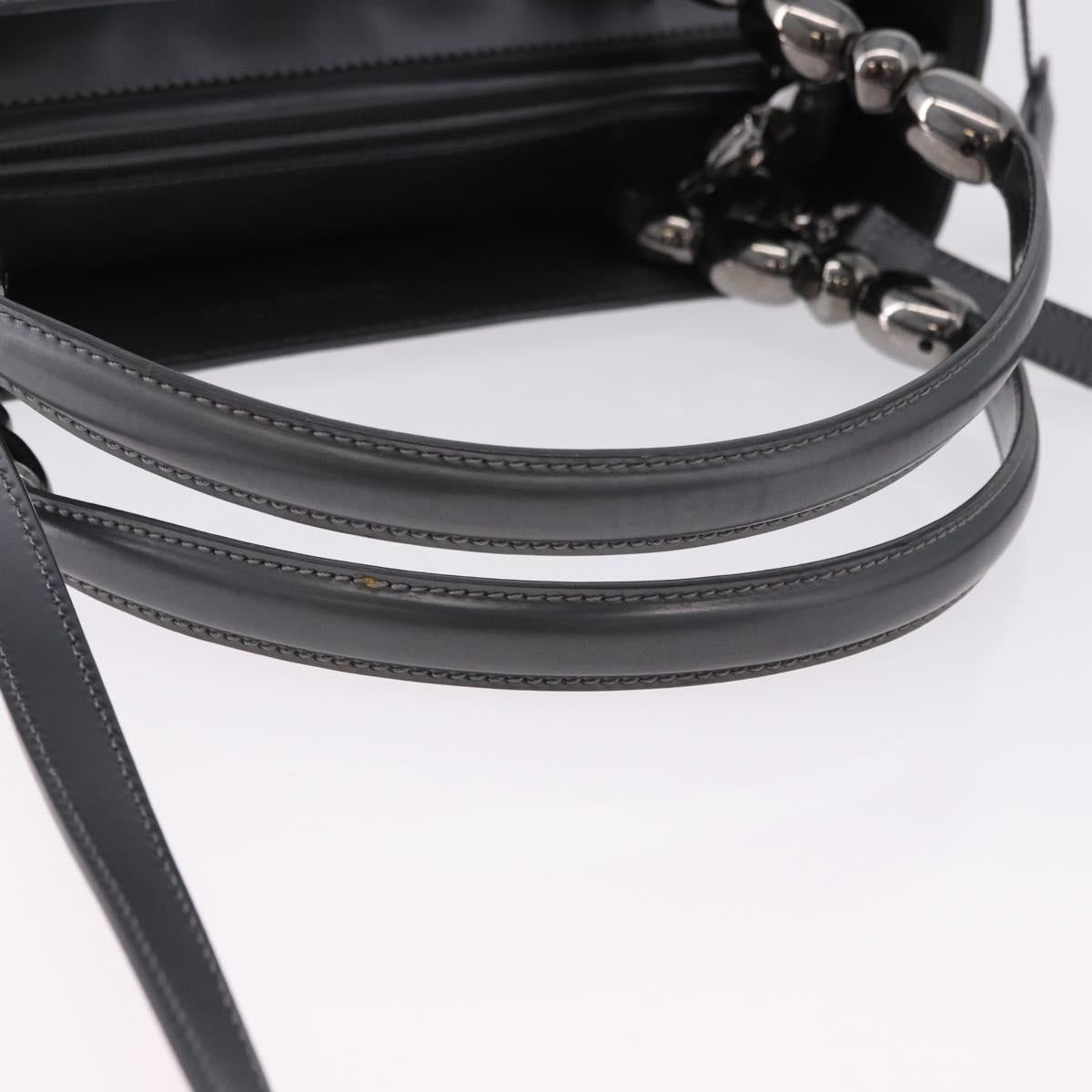 Christian Dior Maris Pearl Hand Bag Patent 2way Gray Silver Auth ep15303V - Jerrillo image 7