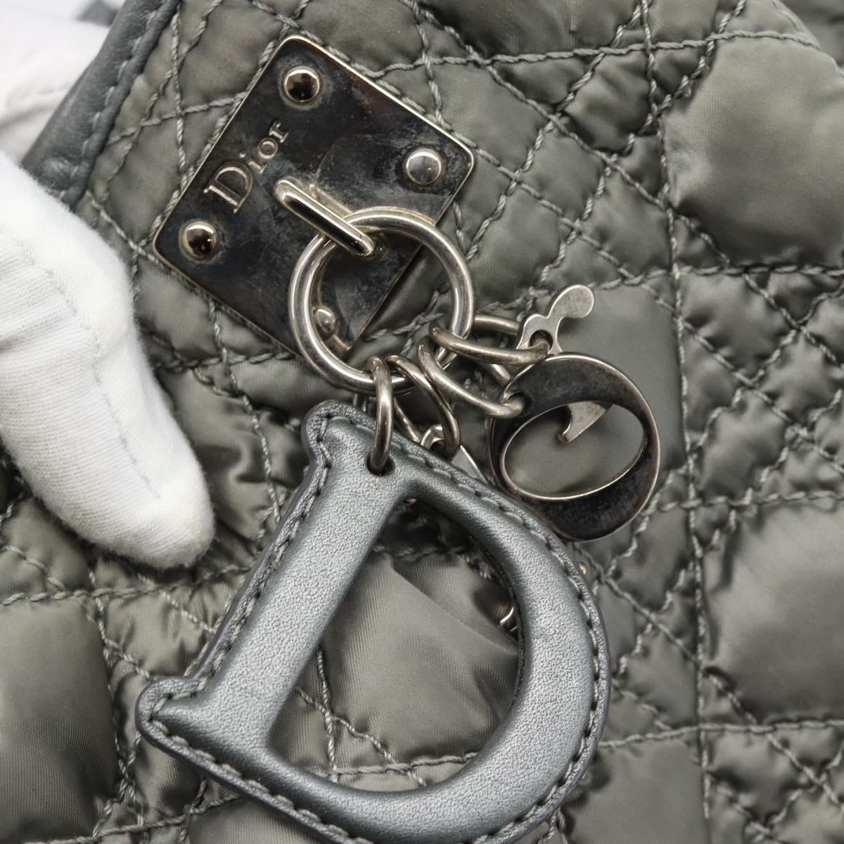 Christian Dior Canage Shoulder Bag Nylon Gray Silver Auth ep15322 - Jerrillo image 9