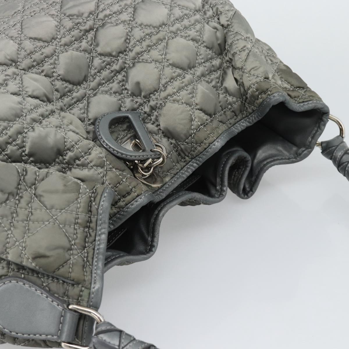 Christian Dior Canage Shoulder Bag Nylon Gray Silver Auth ep15322 - Jerrillo image 6