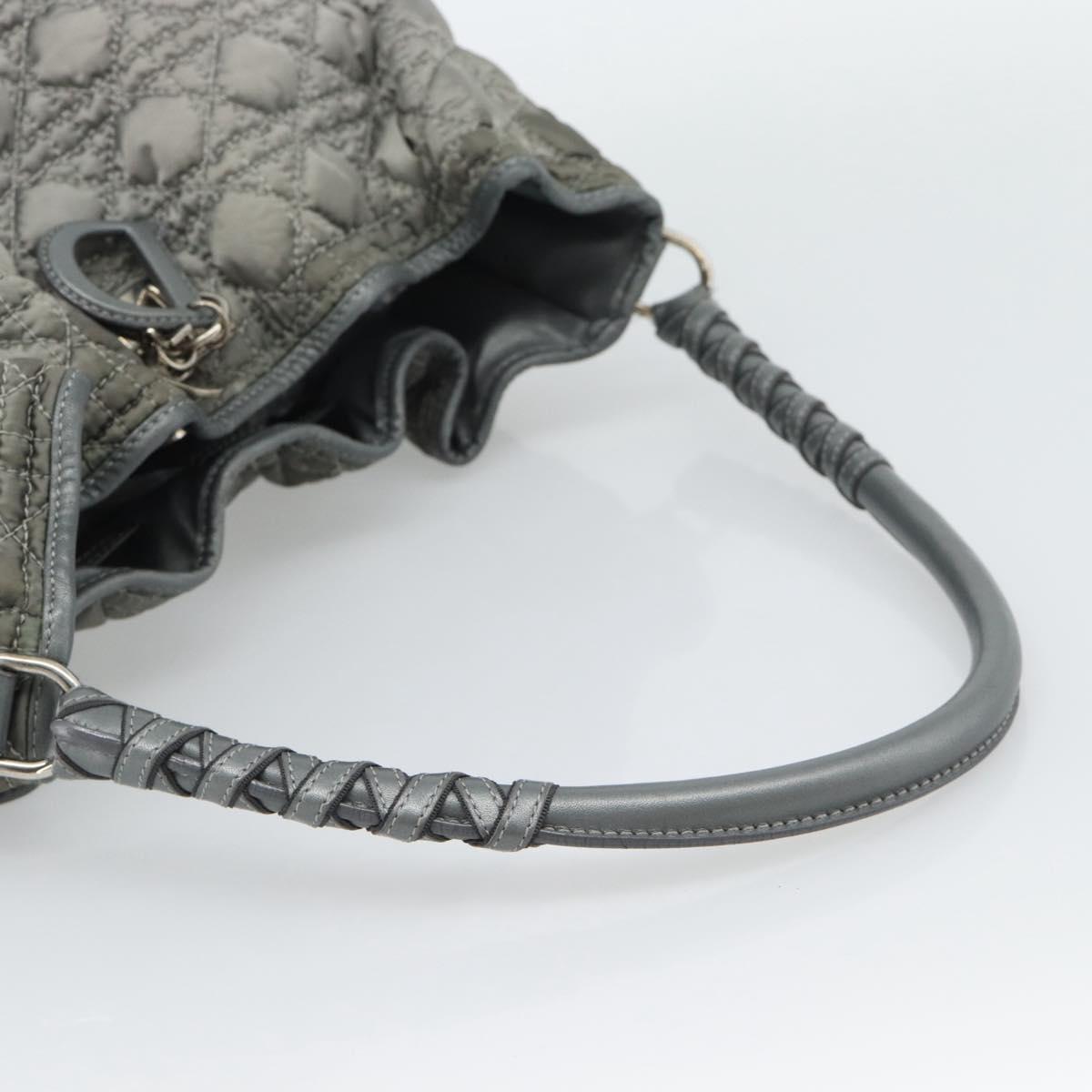 Christian Dior Canage Shoulder Bag Nylon Gray Silver Auth ep15322 - Jerrillo image 7