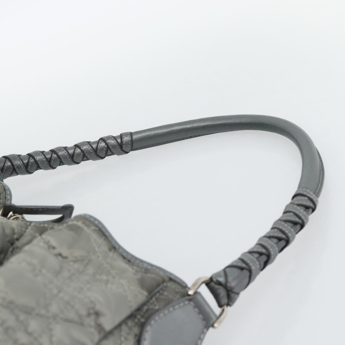 Christian Dior Canage Shoulder Bag Nylon Gray Silver Auth ep15322 - Jerrillo image 8