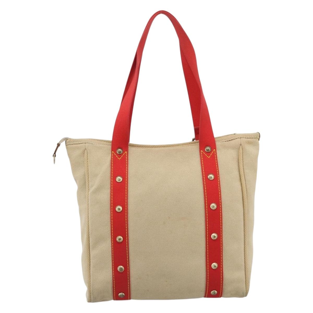 LOUIS VUITTON Antigua Cabas MM Tote Bag Beige Red M40035 LV Auth ep15323 - Jerrillo image 2