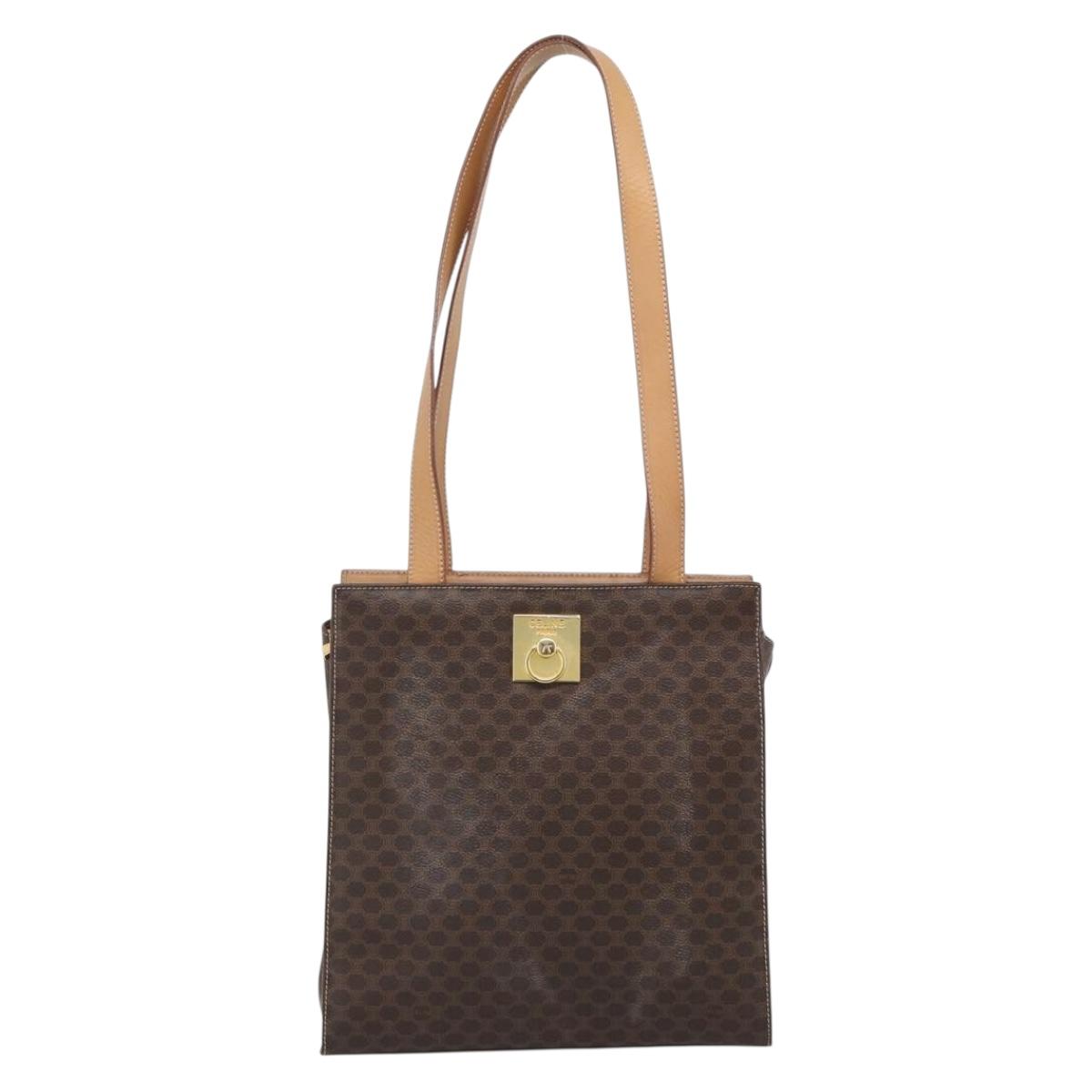 CELINE Macadam Tote Bag PVC Leather Brown Gold Tone Auth ep15343 - Jerrillo image 2