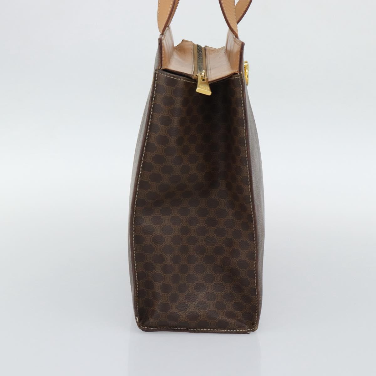 CELINE Macadam Tote Bag PVC Leather Brown Gold Tone Auth ep15343 - Jerrillo image 4