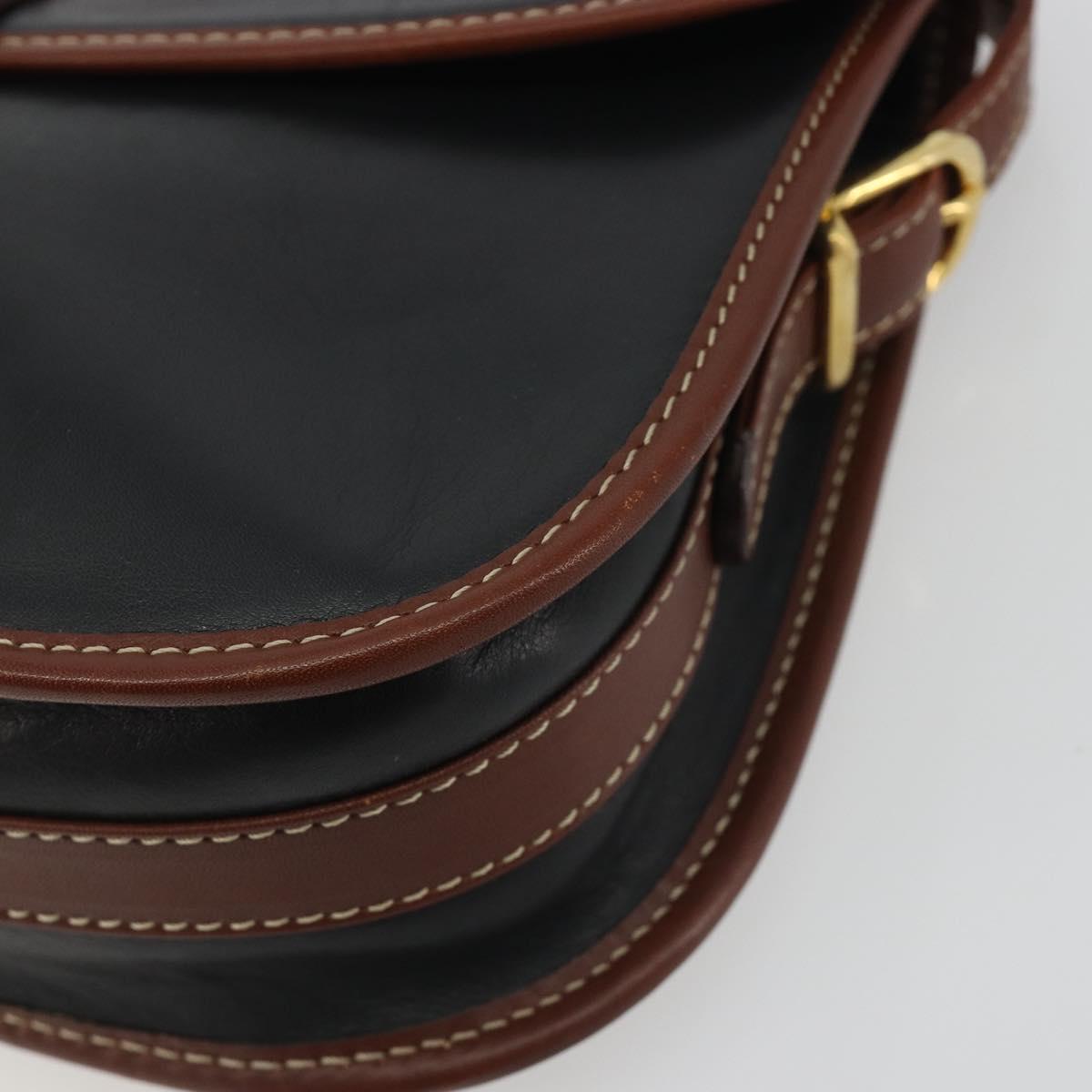 CELINE Shoulder Bag Leather Black Brown Auth ep15389 - Jerrillo image 10