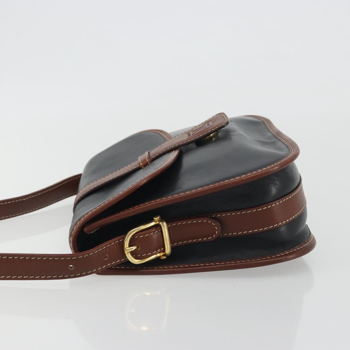 CELINE Shoulder Bag Leather Black Brown Auth ep15389 - Jerrillo image 5