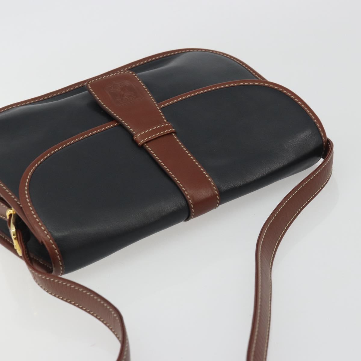 CELINE Shoulder Bag Leather Black Brown Auth ep15389 - Jerrillo image 6