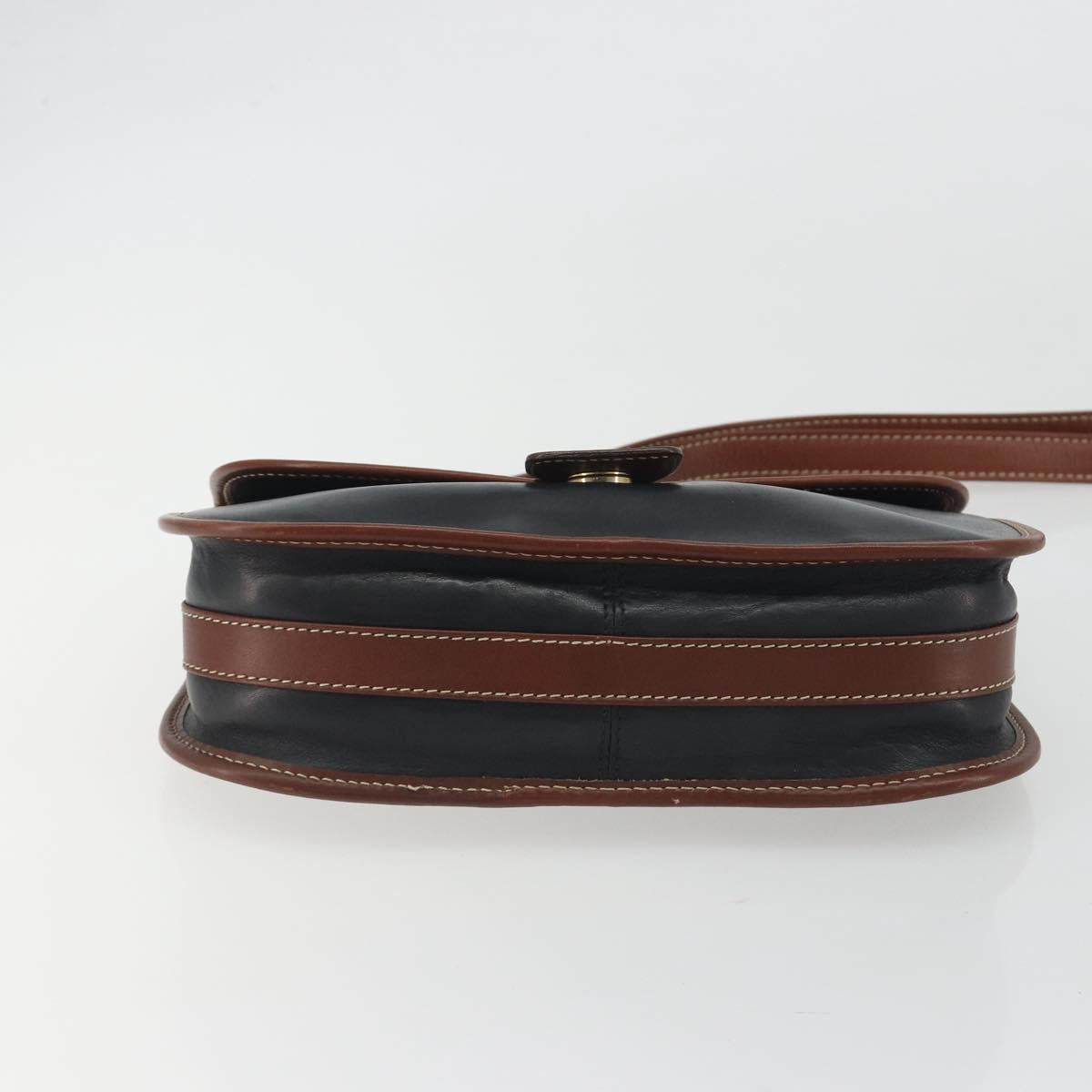 CELINE Shoulder Bag Leather Black Brown Auth ep15389 - Jerrillo image 9
