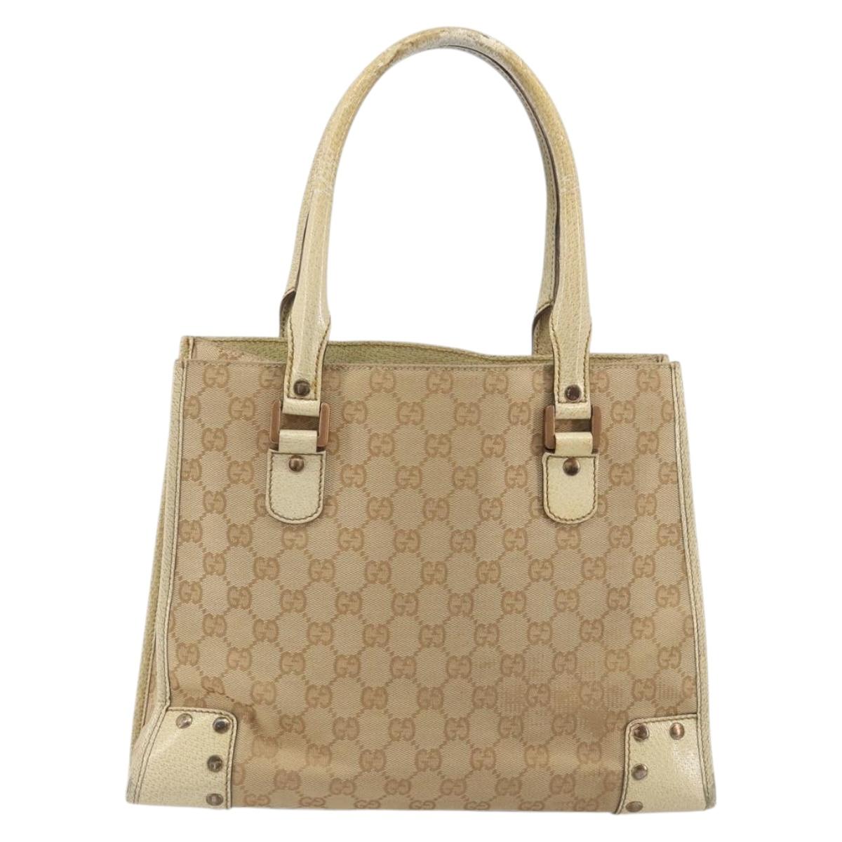GUCCI GG Canvas Hand Bag Beige Bronze 124260 Auth ep15404 - Jerrillo image 2