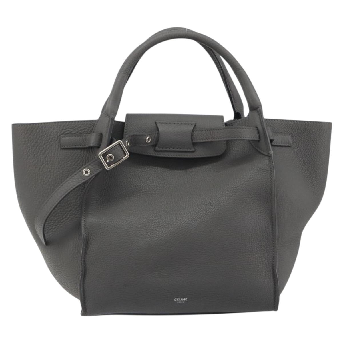CELINE Borsa grande Borsa piccola in pelle 2 vie Grigio Argento Autentica ep15408V - Jerrillo image 2