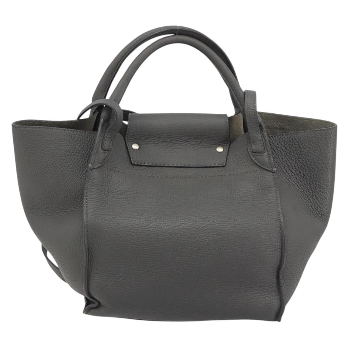 CELINE Borsa grande Borsa piccola in pelle 2 vie Grigio Argento Autentica ep15408V - Jerrillo image 3
