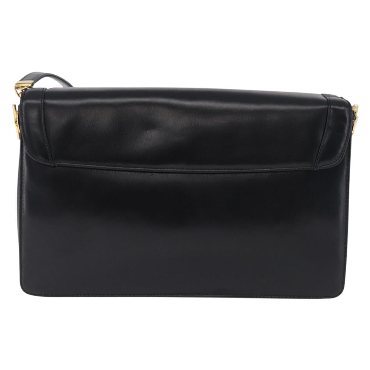 Christian Dior Shoulder Bag Leather Black Gold Tone Auth ep15419 - Jerrillo image 2