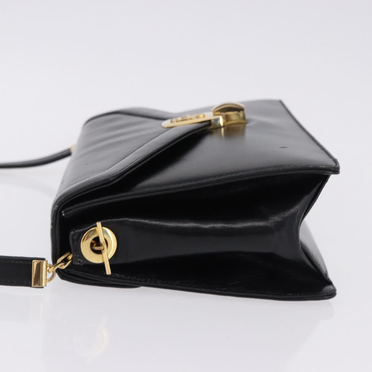 Christian Dior Shoulder Bag Leather Black Gold Tone Auth ep15419 - Jerrillo image 4