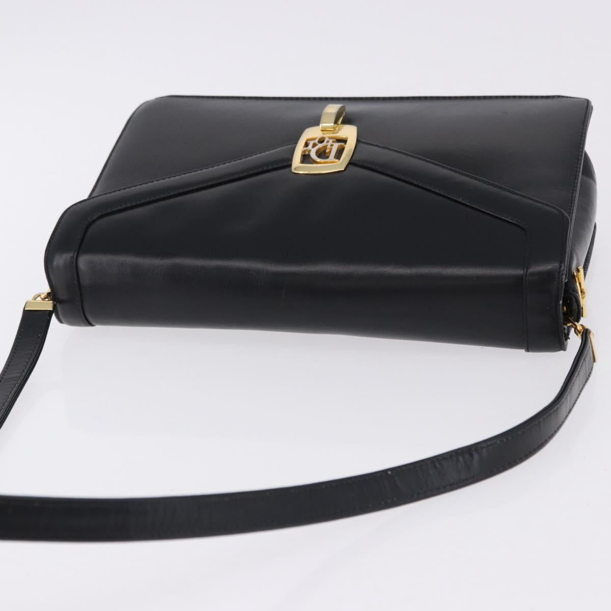 Christian Dior Shoulder Bag Leather Black Gold Tone Auth ep15419 - Jerrillo image 6