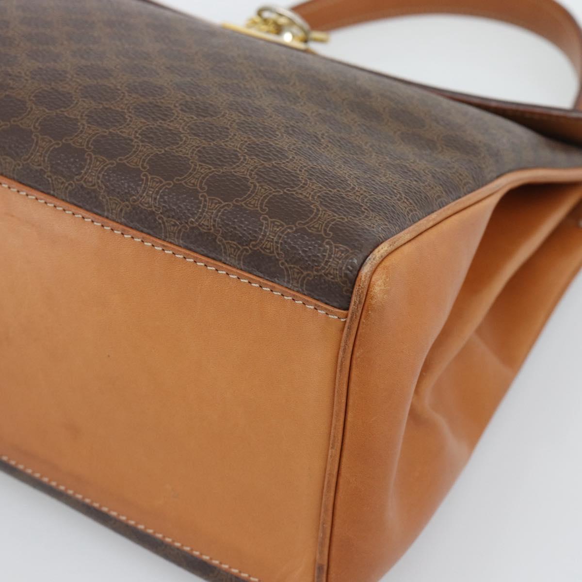 Borsa a mano CELINE Macadam in PVC e pelle, marrone e oro, autentica, codice articolo ep15431. image 10