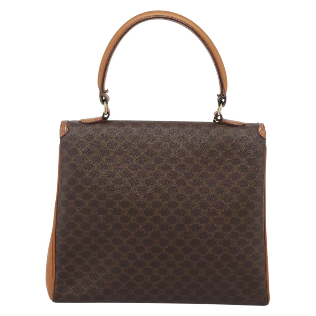 Borsa a mano CELINE Macadam in PVC e pelle, marrone e oro, autentica, codice articolo ep15431. image 3