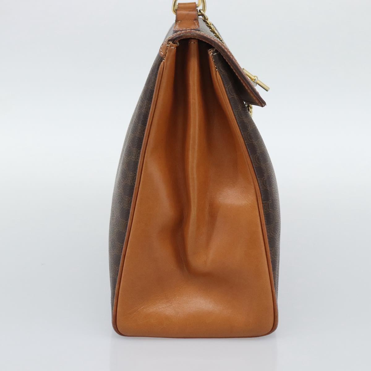 Borsa a mano CELINE Macadam in PVC e pelle, marrone e oro, autentica, codice articolo ep15431. image 4