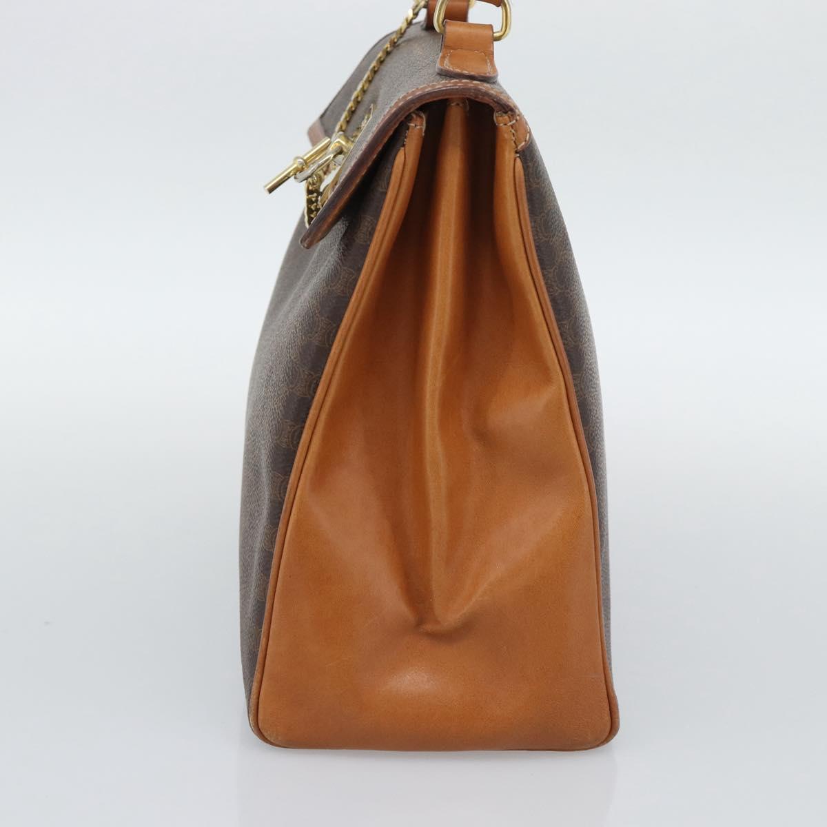 Borsa a mano CELINE Macadam in PVC e pelle, marrone e oro, autentica, codice articolo ep15431. image 5