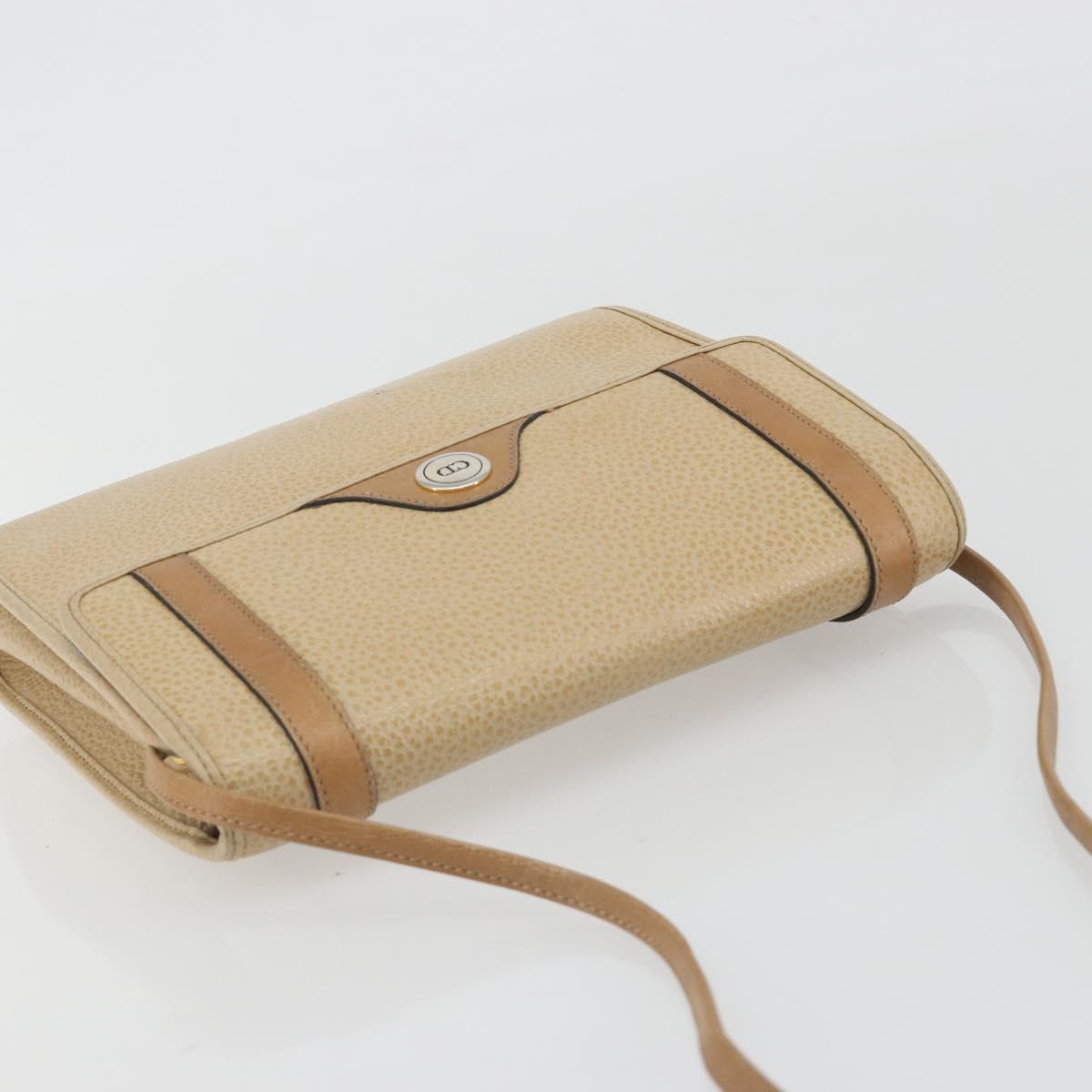 Christian Dior Shoulder Bag Leather Beige Gold Tone Auth ep15464 - Jerrillo image 6