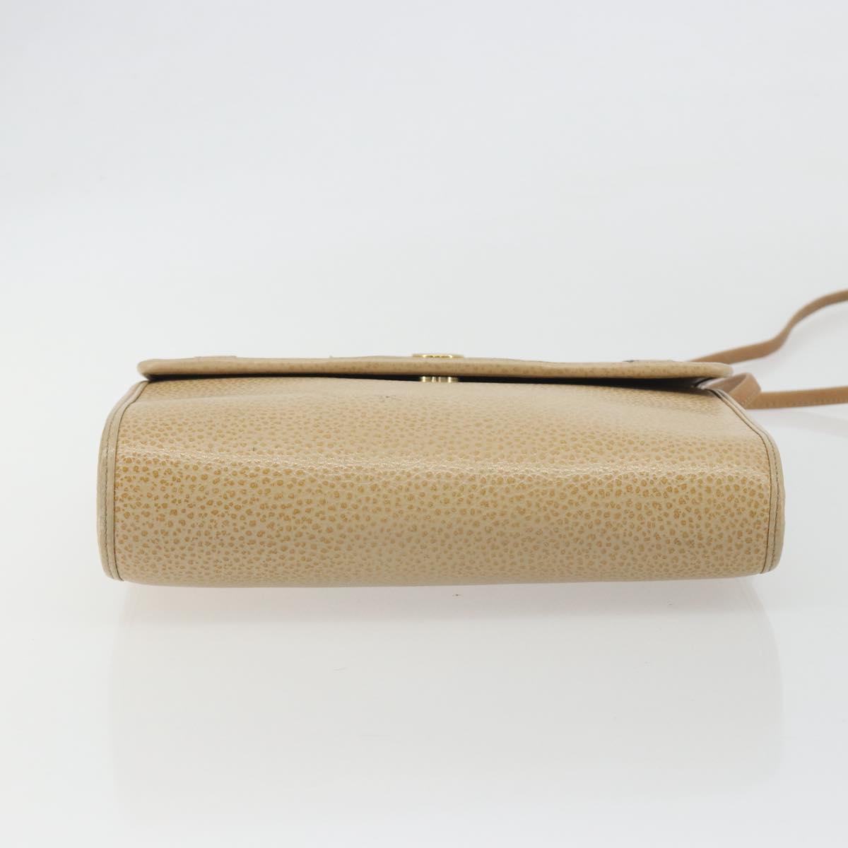 Christian Dior Shoulder Bag Leather Beige Gold Tone Auth ep15464 - Jerrillo image 5