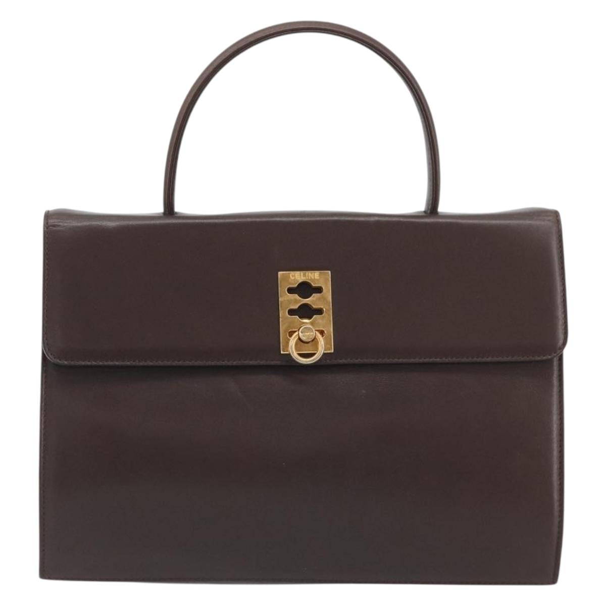 Borsa a mano CELINE in pelle marrone e oro, autentica, codice articolo ep15547 - Jerrillo image 2