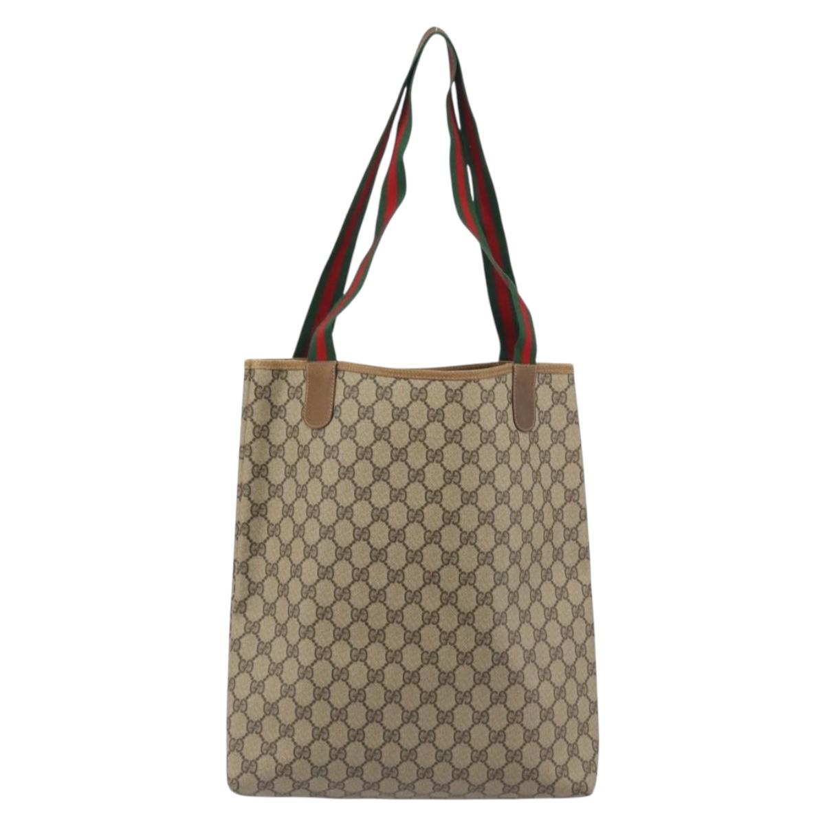 GUCCI GG Supreme Web Sherry Line Tote Bag PVC Beige 89 02 003 Auth ep15556 - Jerrillo image 3