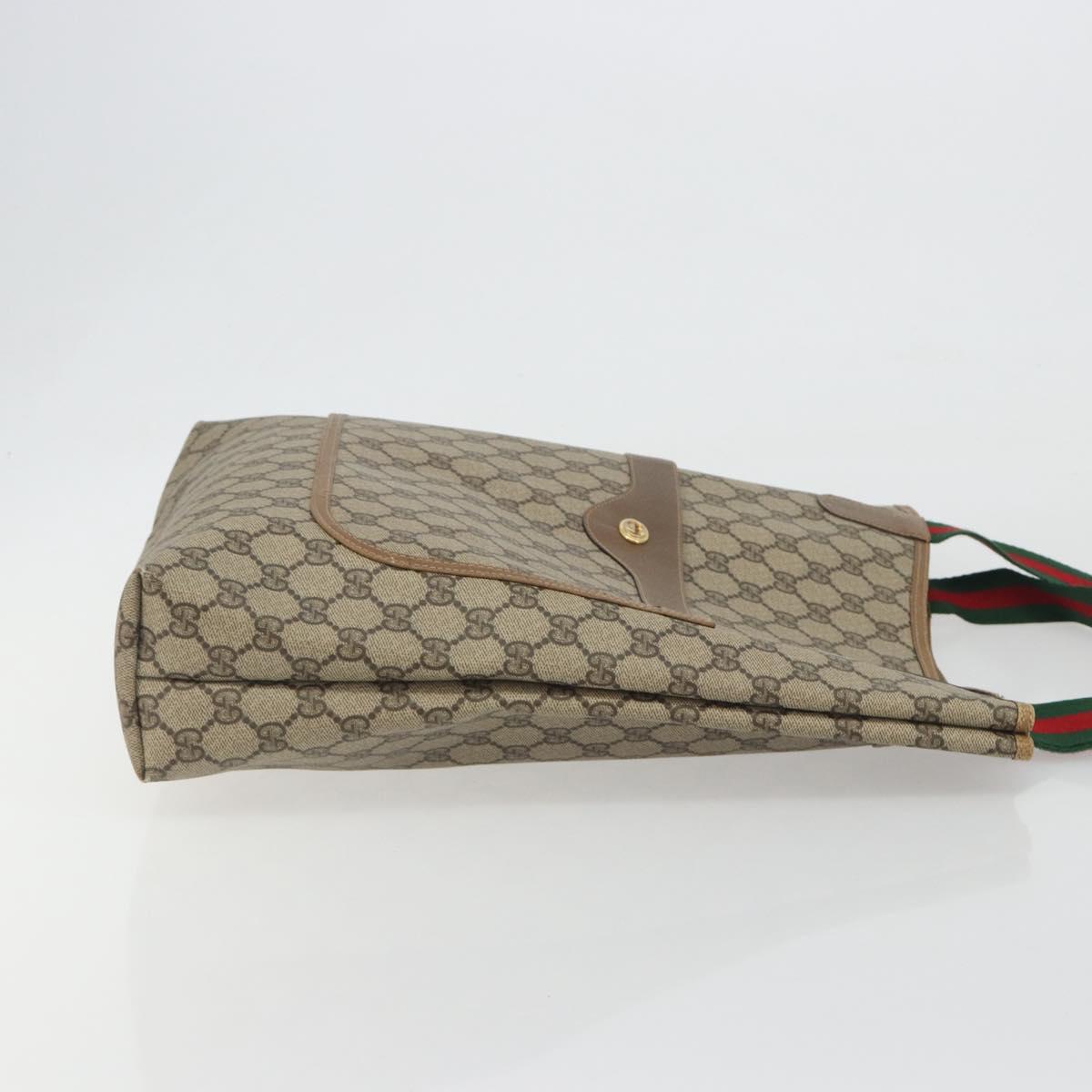 GUCCI GG Supreme Web Sherry Line Tote Bag PVC Beige 89 02 003 Auth ep15556 - Jerrillo image 4