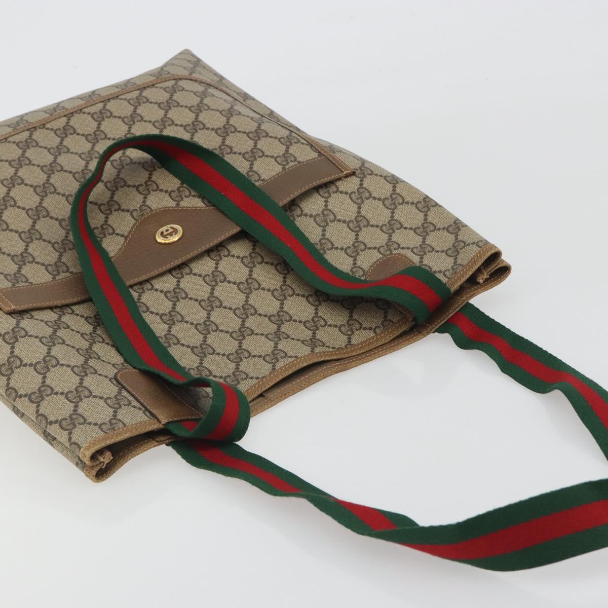 GUCCI GG Supreme Web Sherry Line Tote Bag PVC Beige 89 02 003 Auth ep15556 - Jerrillo image 6