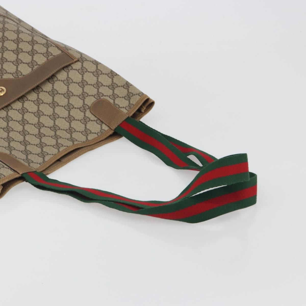 GUCCI GG Supreme Web Sherry Line Tote Bag PVC Beige 89 02 003 Auth ep15556 - Jerrillo image 7