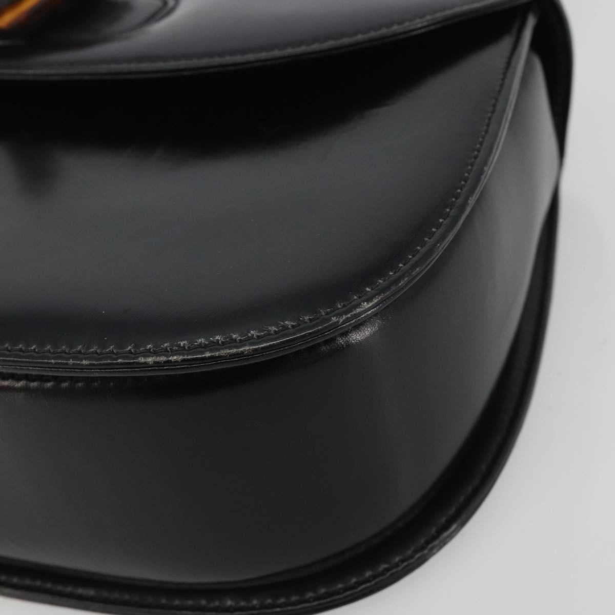 Borsa a mano GUCCI Bamboo in pelle nera e oro 000 2113 0633 Autentica ep15601A - Jerrillo image 10