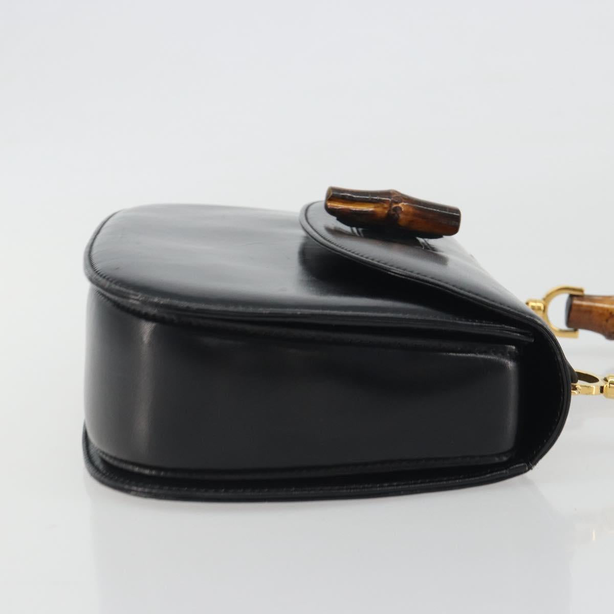 Borsa a mano GUCCI Bamboo in pelle nera e oro 000 2113 0633 Autentica ep15601A - Jerrillo image 4