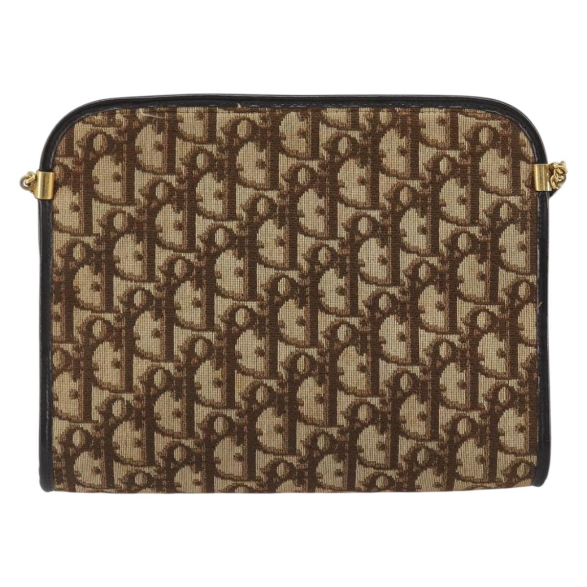 Christian Dior Trotter Canvas Shoulder Bag Beige Gold Auth ep15620A - Jerrillo image 3
