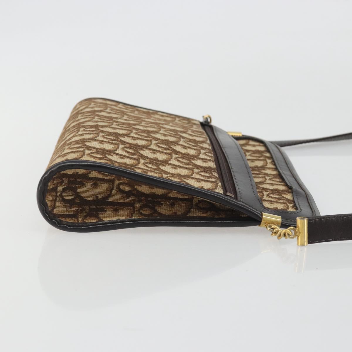 Christian Dior Trotter Canvas Shoulder Bag Beige Gold Auth ep15620A - Jerrillo image 4