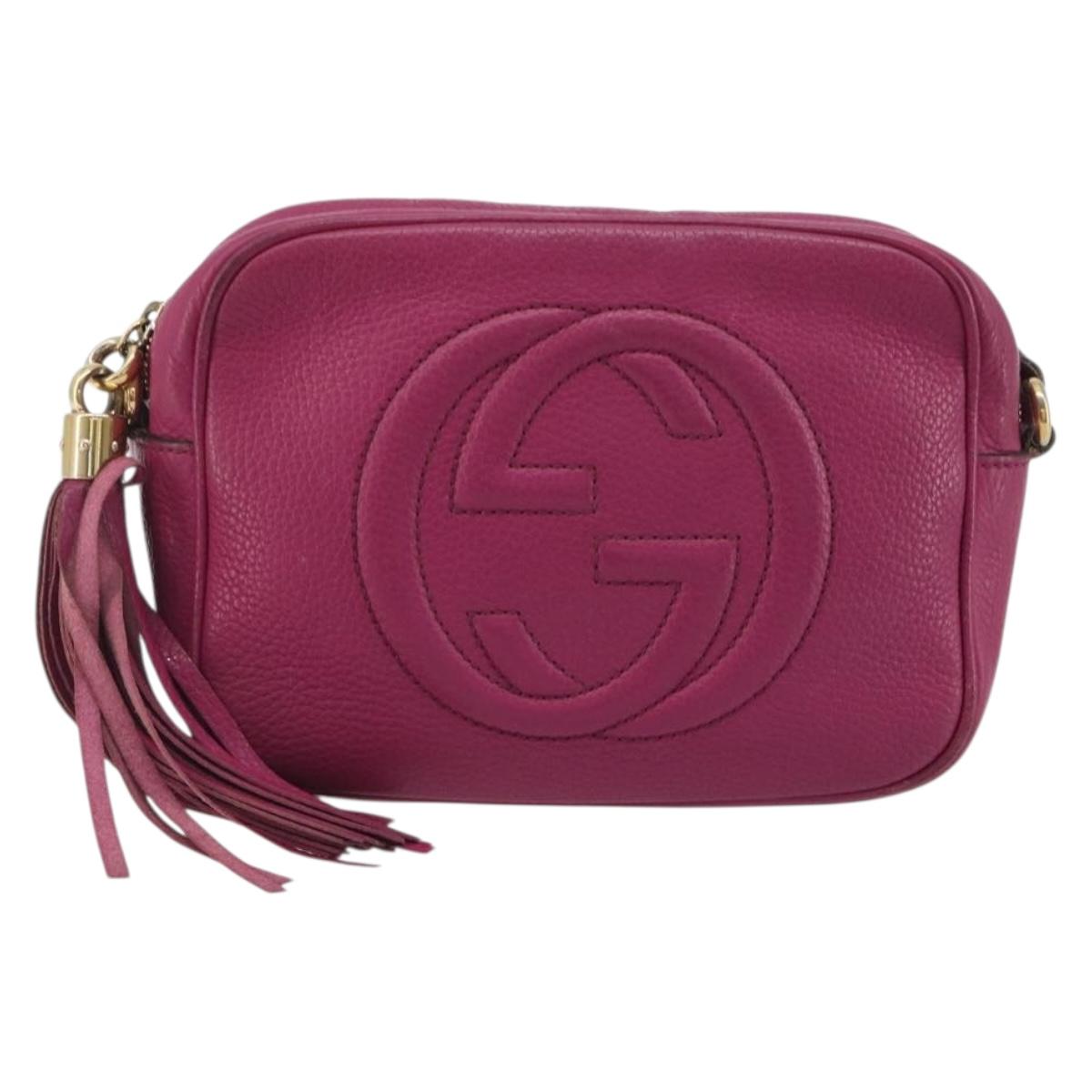 GUCCI Shoulder Bag Leather Purple Gold 308364 Auth ep15638 - Jerrillo image 2
