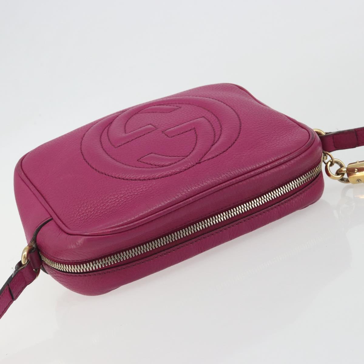 GUCCI Shoulder Bag Leather Purple Gold 308364 Auth ep15638 - Jerrillo image 6