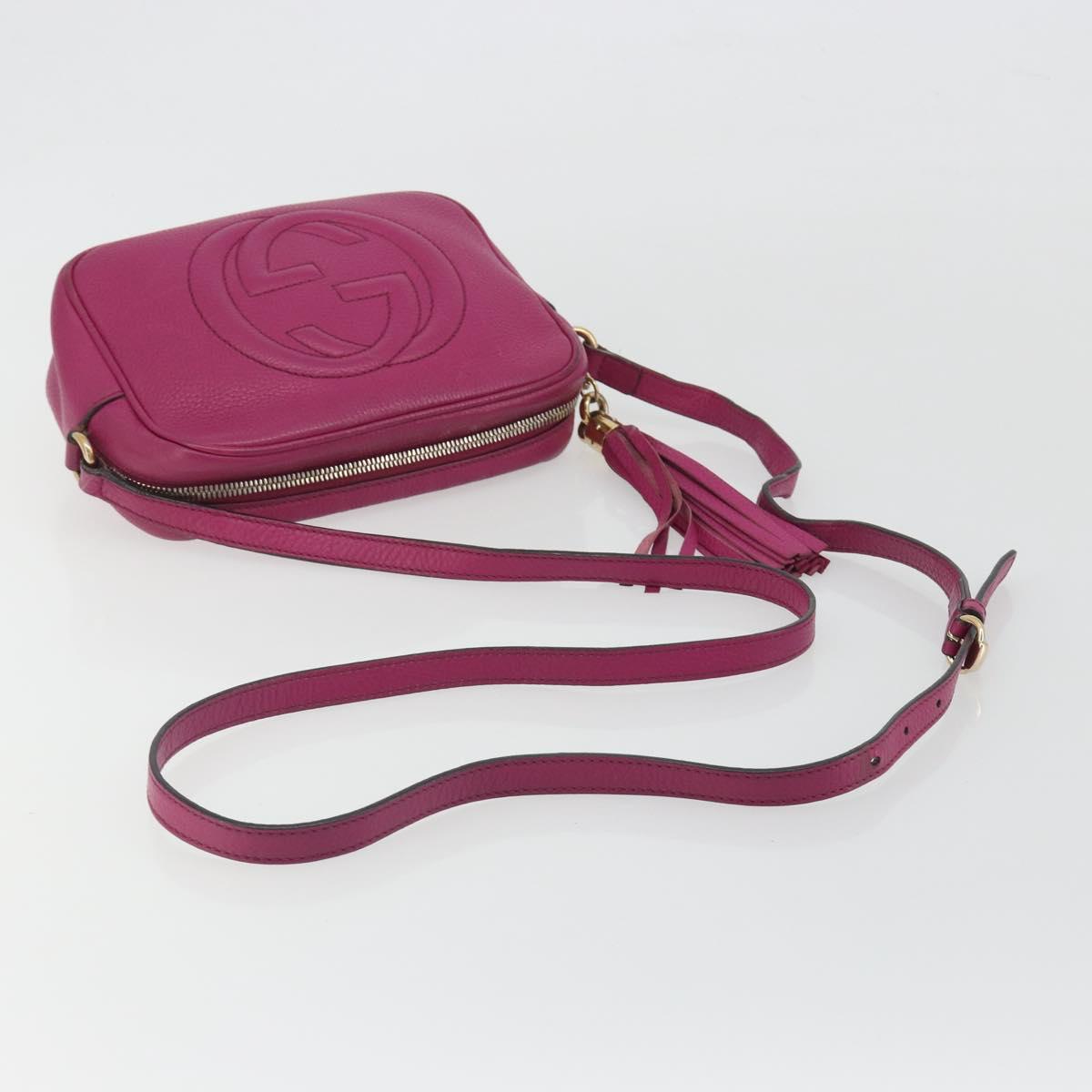 GUCCI Shoulder Bag Leather Purple Gold 308364 Auth ep15638 - Jerrillo image 7