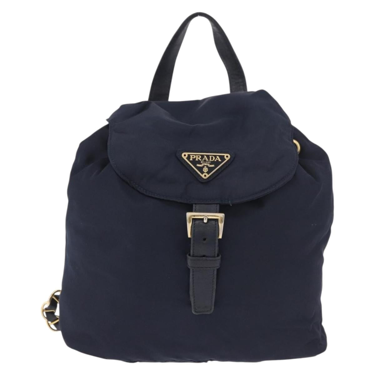 PRADA Backpack Nylon Navy Gold Auth gh2105 - Jerrillo image 2