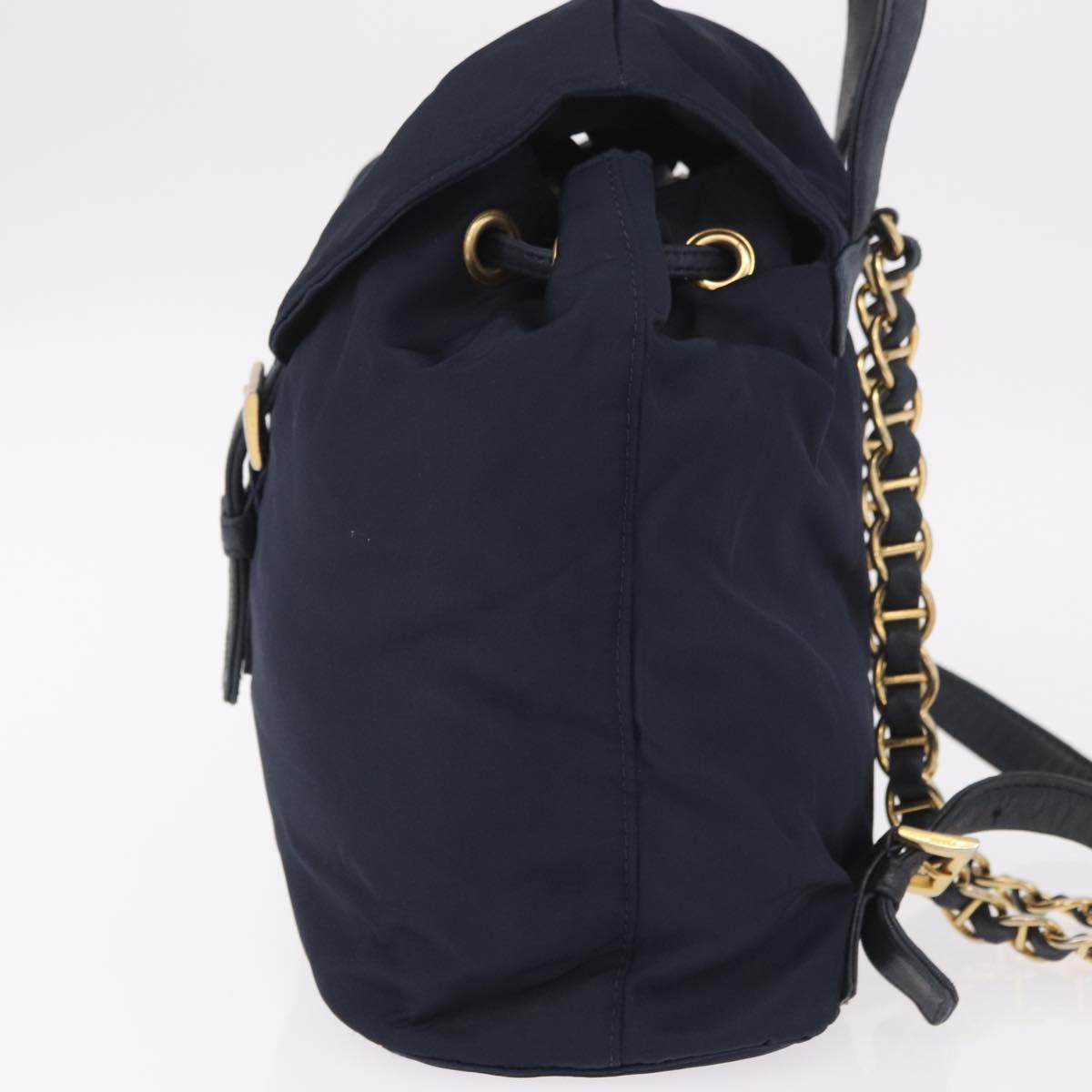 PRADA Backpack Nylon Navy Gold Auth gh2105 - Jerrillo image 4