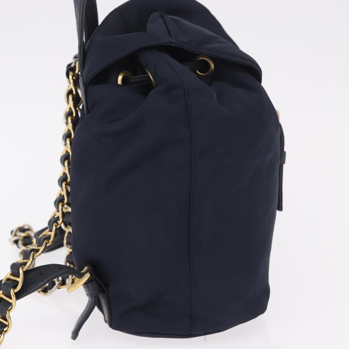 PRADA Backpack Nylon Navy Gold Auth gh2105 - Jerrillo image 5