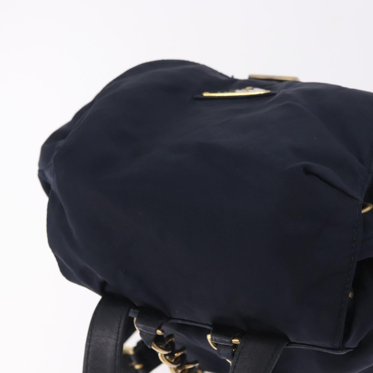 PRADA Backpack Nylon Navy Gold Auth gh2105 - Jerrillo image 6