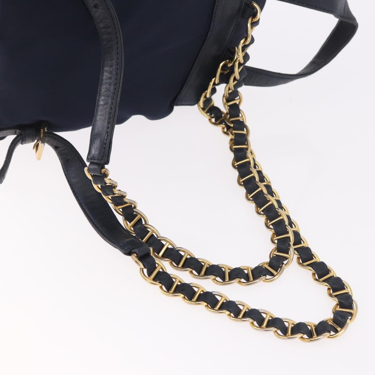 PRADA Backpack Nylon Navy Gold Auth gh2105 - Jerrillo image 9