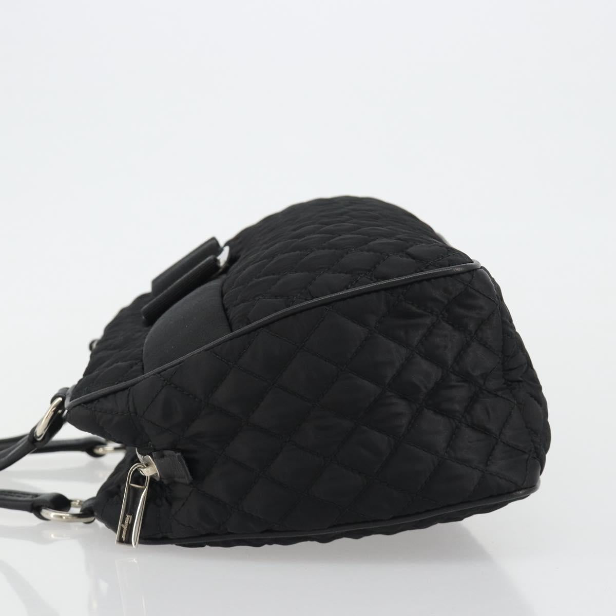 Salvatore Ferragamo Hand Bag Nylon Black Silver Auth gh2165A - Jerrillo image 4