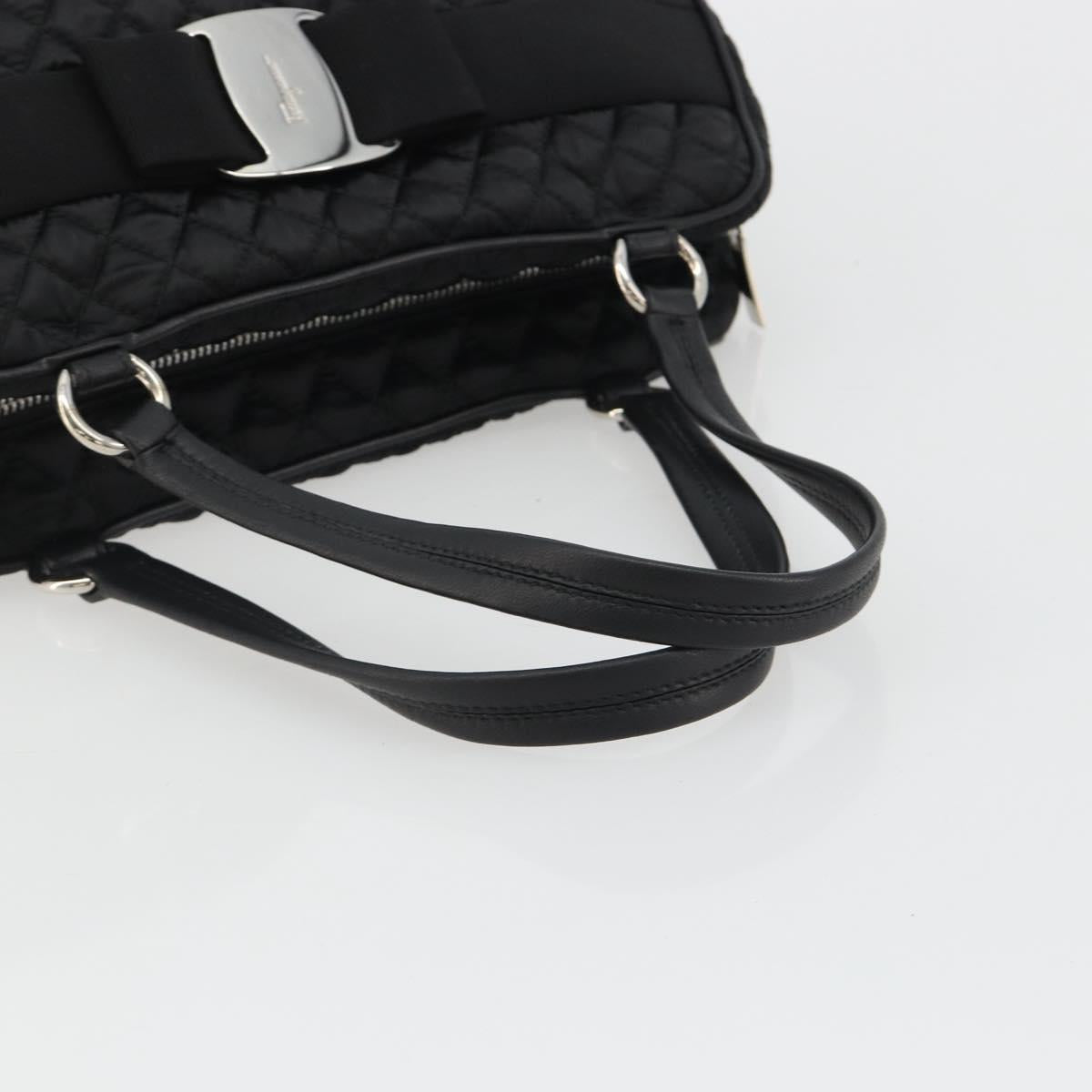 Salvatore Ferragamo Hand Bag Nylon Black Silver Auth gh2165A - Jerrillo image 7