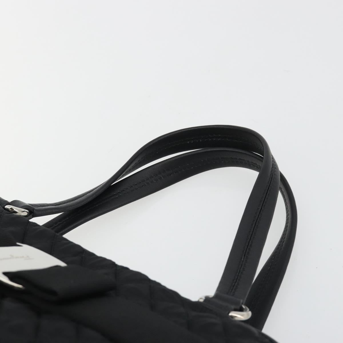 Salvatore Ferragamo Hand Bag Nylon Black Silver Auth gh2165A - Jerrillo image 8