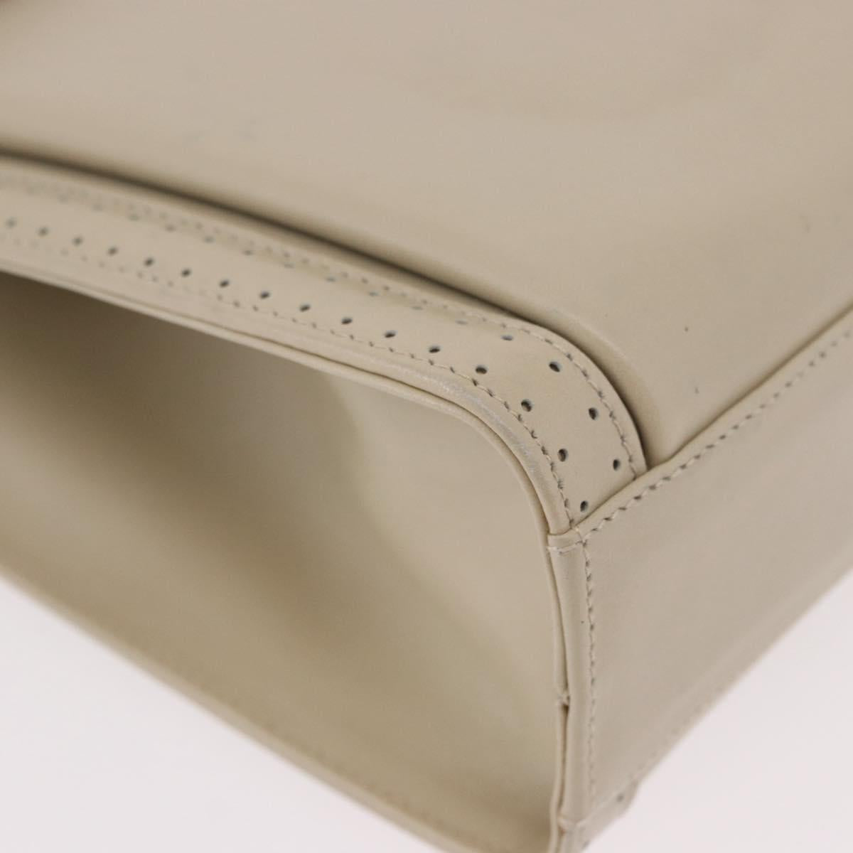 Salvatore Ferragamo Gancini Shoulder Bag Leather Ivory Gold Auth gh2195 - Jerrillo image 9