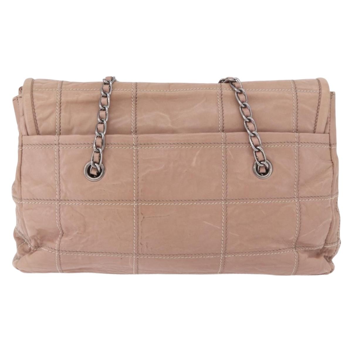 PRADA Chain Shoulder Bag Leather Pink Silver Auth gh2200A - Jerrillo image 2