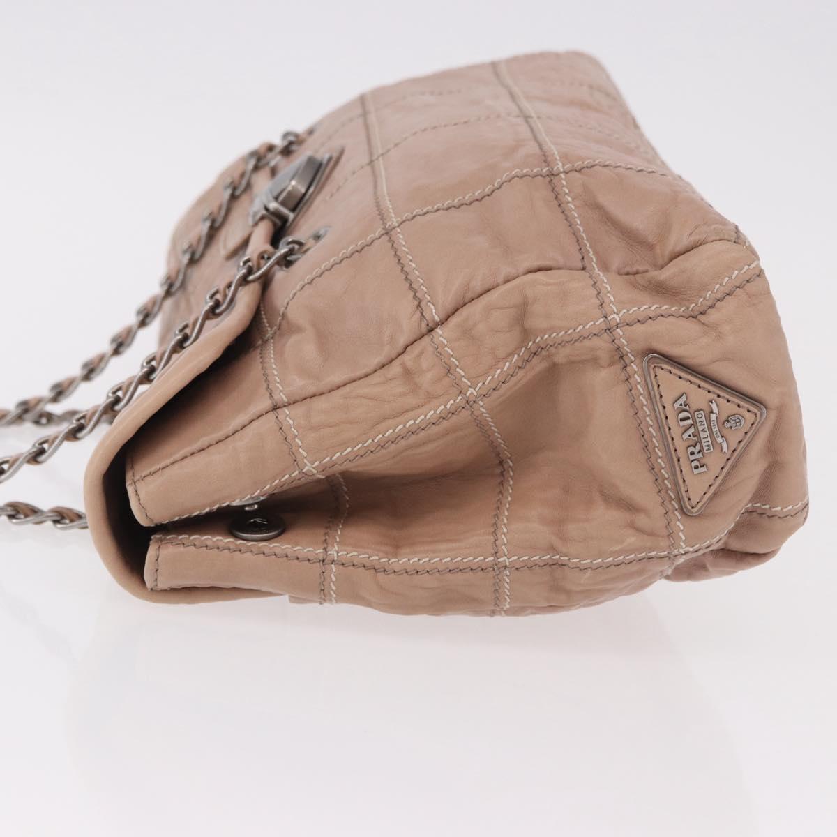 PRADA Chain Shoulder Bag Leather Pink Silver Auth gh2200A - Jerrillo image 6