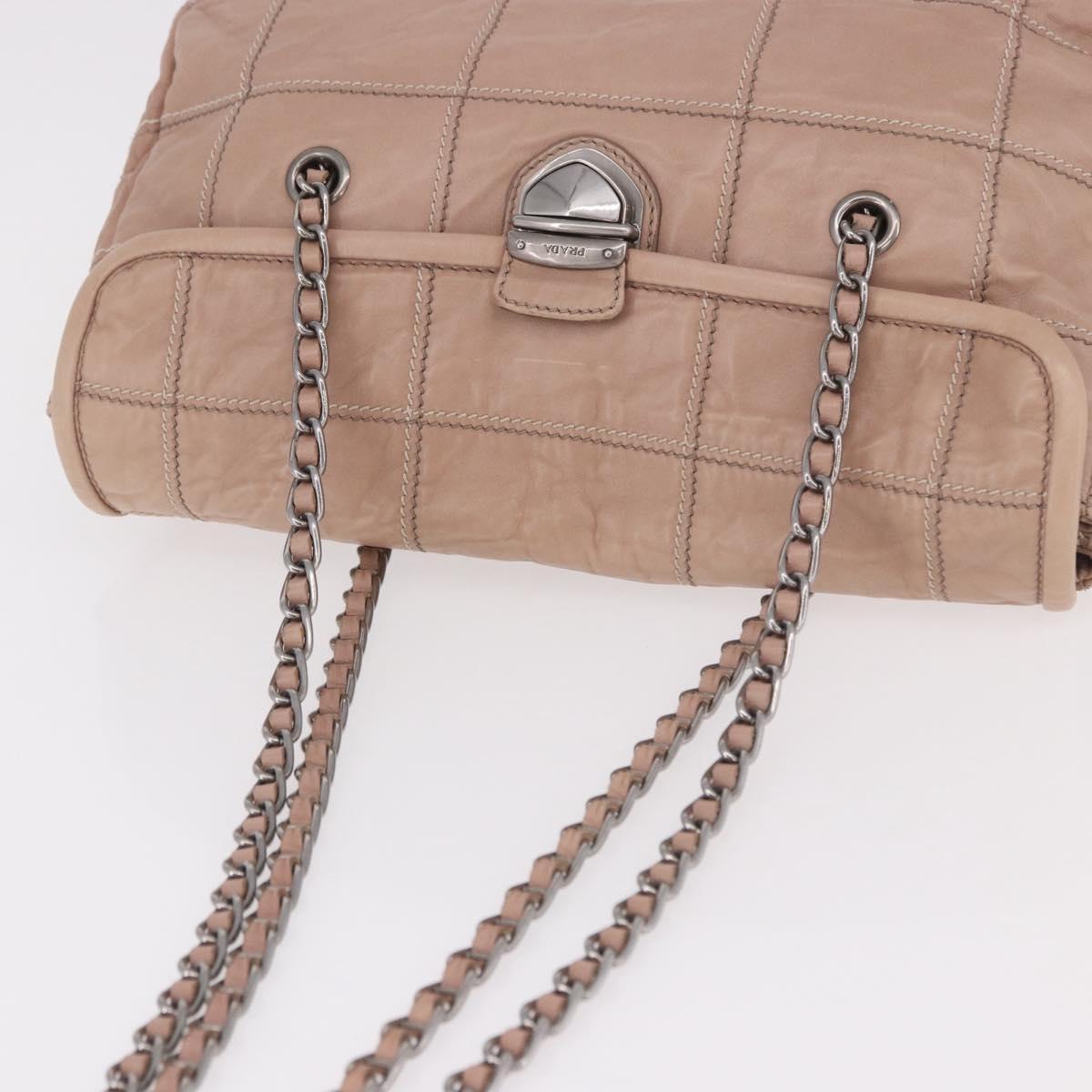 PRADA Chain Shoulder Bag Leather Pink Silver Auth gh2200A - Jerrillo image 8