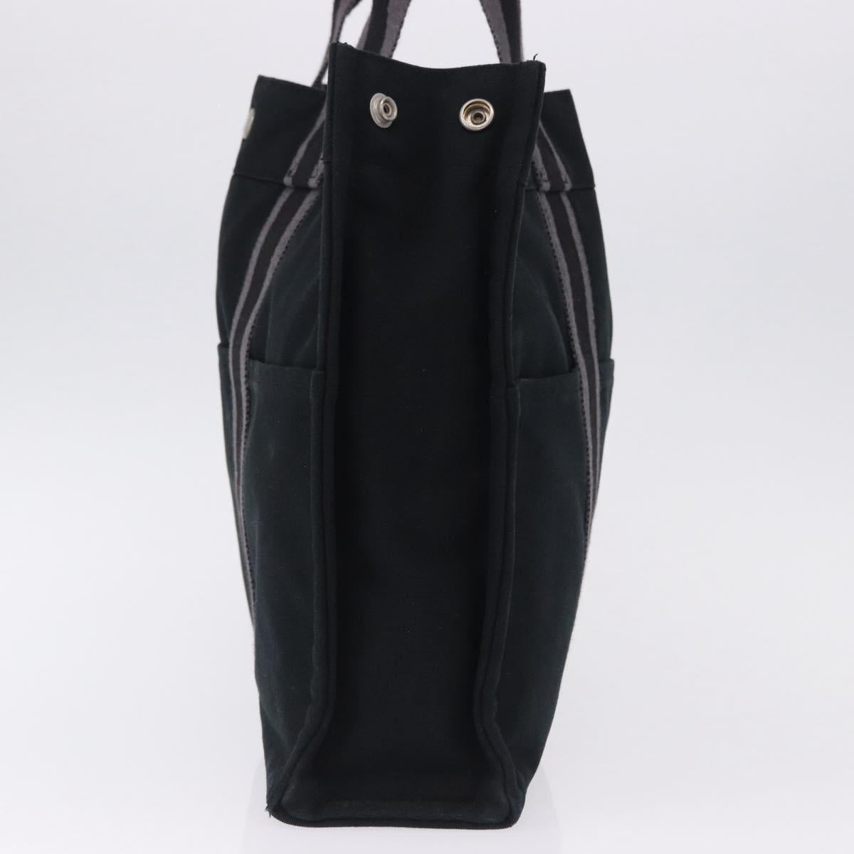 HERMES Fourre Tout MM Hand Bag Canvas Black Silver Auth gh2247A - Jerrillo image 5